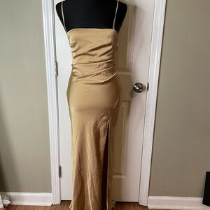 Brand new Billy J Elegant Tan Evening Gown